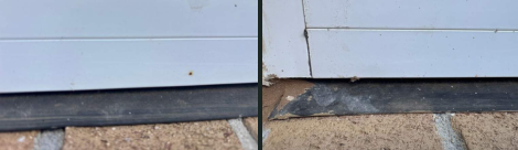 Inspection photograph illustrating window-frame finish